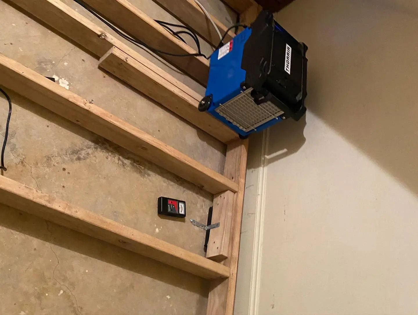 Moisture testing on timber stairs